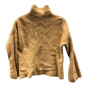Reformation Boxy Turtleneck Yak Sweater Size Small Brown